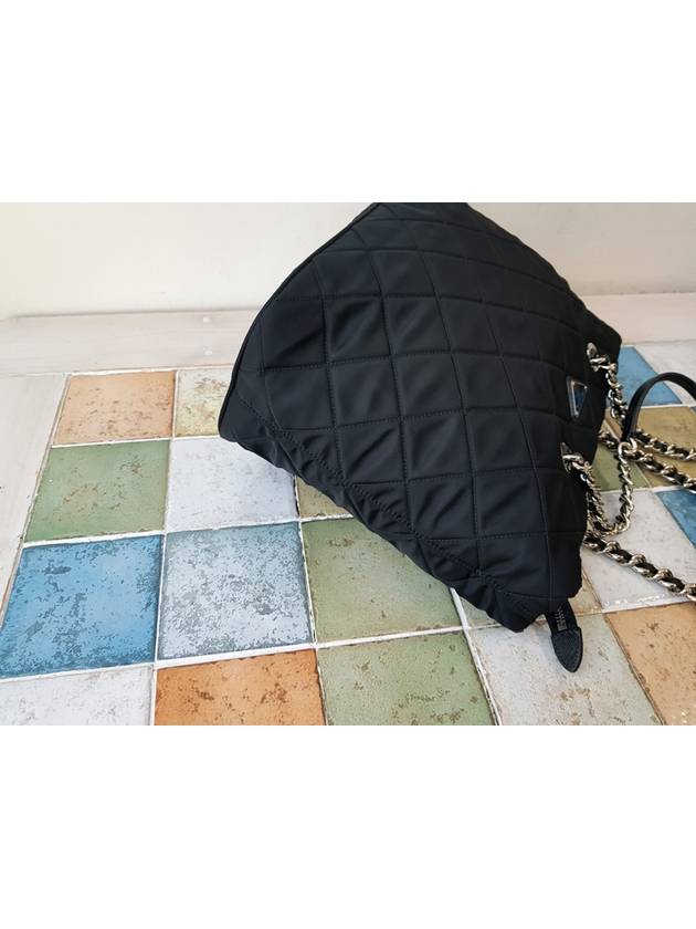 1BG017 Black Chain Quilted Shoulder Bag Tote - PRADA - BALAAN 7