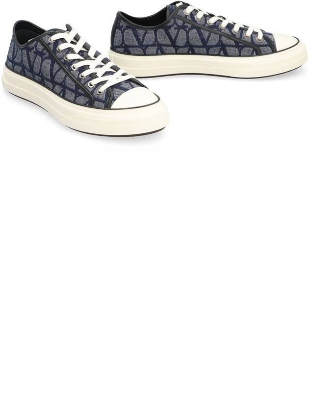 Toile Iconographe Low Top Sneakers Navy - VALENTINO - BALAAN 4