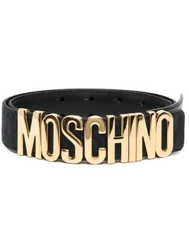 logo buckle leather belt A80018268 - MOSCHINO - BALAAN 1