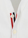 Milano Stitch Sprite Armband Cotton V-neck Cardigan White - THOM BROWNE - BALAAN 5