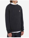 Fox Head Patch Regular Round Neck Pullover Knit Top Anthracite Melange - MAISON KITSUNE - BALAAN 5