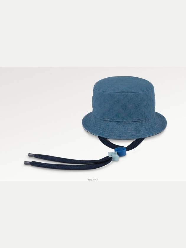 Men's LV Play Monogram Aquagarden Bucket Hat Blue - LOUIS VUITTON - BALAAN 5