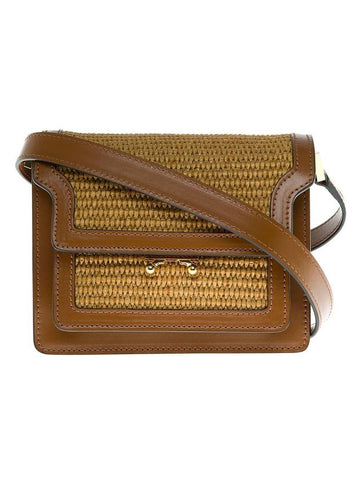 raffia leather trunk shoulder bag - MARNI - BALAAN.