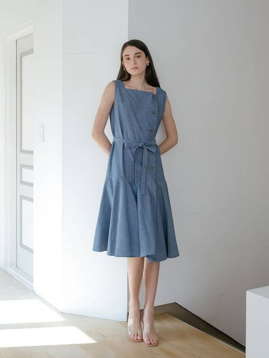 denim flare hem dress - YOUNESS - BALAAN 2