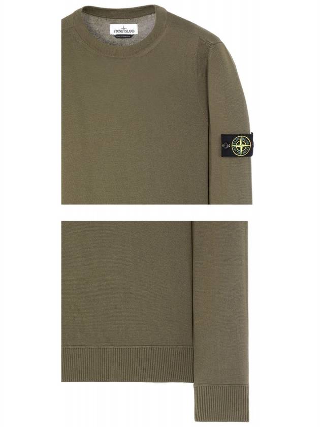 Wappen Patch Cotton Knit Top Khaki - STONE ISLAND - BALAAN 6