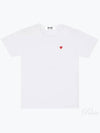 Women's Mini Red Heart Short Sleeve T-Shirt  White - COMME DES GARCONS - BALAAN 2