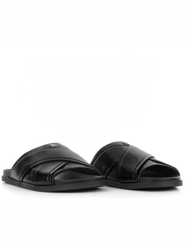 G Plage Leather Flat Sandals Slippers Black - GIVENCHY - BALAAN 3