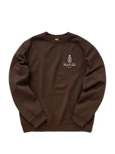 Vendome Crew Neck Cotton Sweatshirt Chocolate - SPORTY & RICH - BALAAN 2