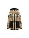 Women's Detachable Check Hooded Padding Archive Beige - BURBERRY - BALAAN 2