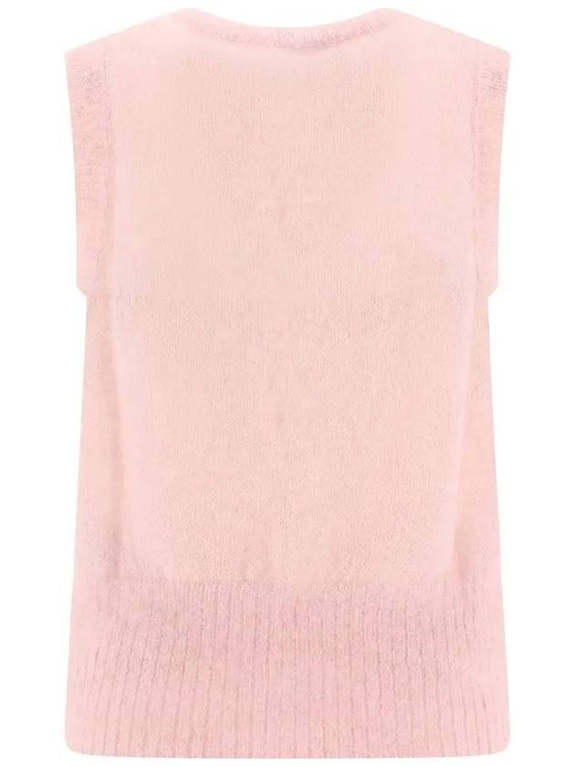 Tie String Light Mohair Vest Pink - GANNI - BALAAN 3