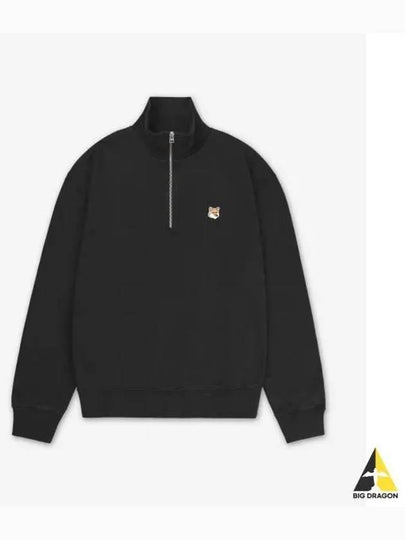 Fox Head Patch Half Zipper Sweatshirt Black - MAISON KITSUNE - BALAAN 2