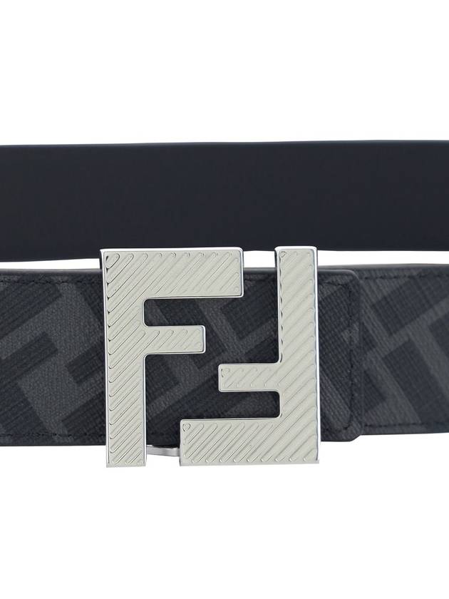 Square FF Buckle Reversible Leather Belt Black - FENDI - BALAAN 4