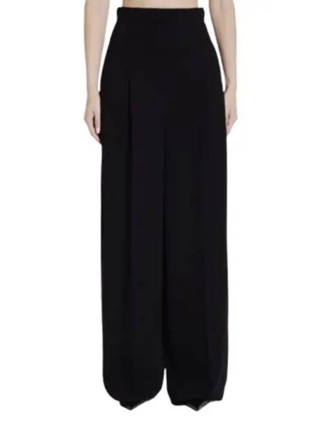 Lino Triacetate Wide Pants Black - MAX MARA - BALAAN 1