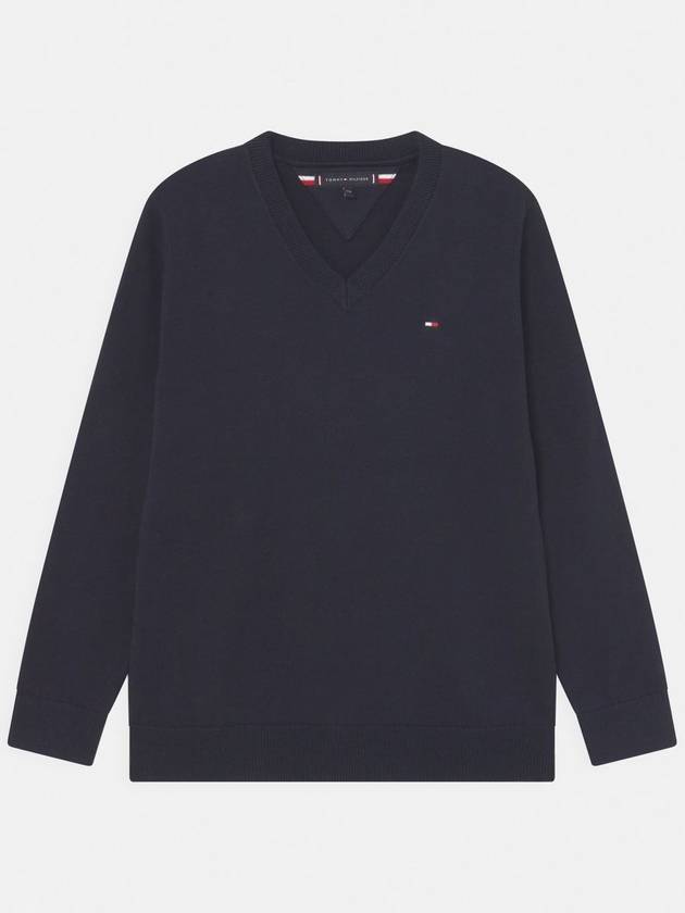 Essential V-Neck Knit Top Navy - TOMMY HILFIGER - BALAAN 2