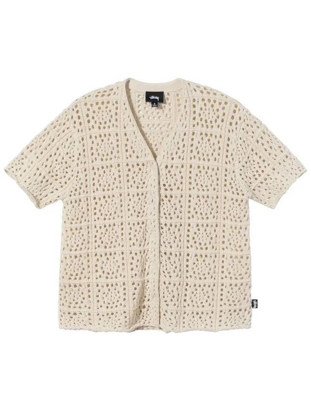 Samira Crochet Short Sleeve Cardigan Natural - STUSSY - BALAAN 1