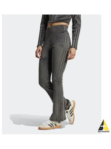 adidas rib flared leggings charcoal JN3024 - ADIDAS - BALAAN 1