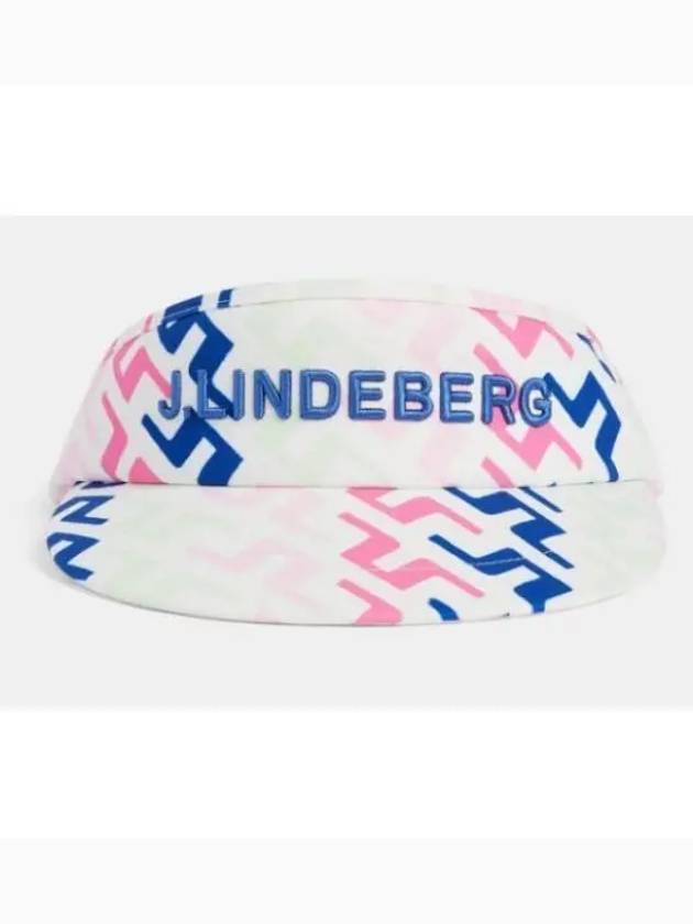 Viktor Print Embroidered Logo Visor Pink White - J.LINDEBERG - BALAAN 2