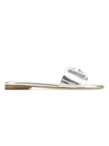 Baguette Nappa Leather Slippers Silver - FENDI - BALAAN 1