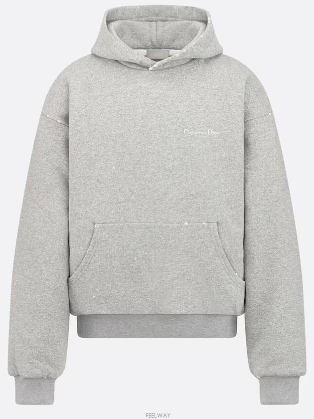 Logo Print Cotton Hoodie Grey - DIOR - BALAAN 7