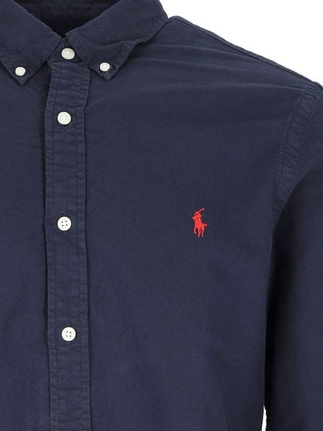 Men's Slim Fit Button Down Long Sleeve Shirt Navy - POLO RALPH LAUREN - BALAAN 4