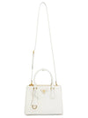 Galleria Saffiano Leather Small Tote Bag White - PRADA - BALAAN 8