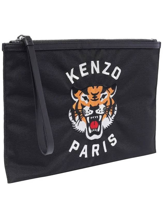 Tiger Logo Embroidered Large Clutch Bag 5PM612 F27 99 - KENZO - BALAAN 3