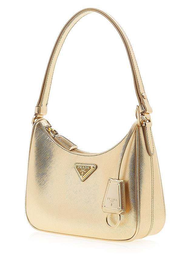 Re-Edition Saffiano Leather Mini Shoulder Bag Platinum - PRADA - BALAAN 3