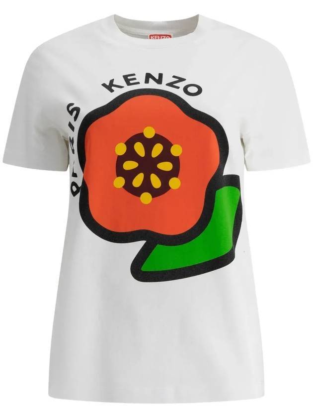 Pop Loose Cotton Short Sleeve T-Shirt White - KENZO - BALAAN 1