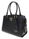 Logo Saffiano Tote Bag Black - PRADA - BALAAN 3