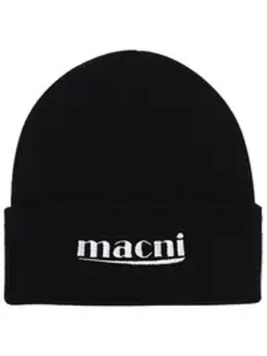 Logo Knit Beanie Black - MACNI - BALAAN 1