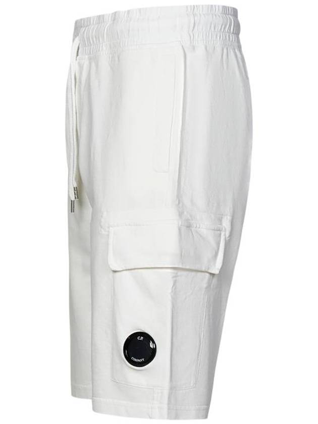 Light Fleece Utility Shorts White - CP COMPANY - BALAAN 5