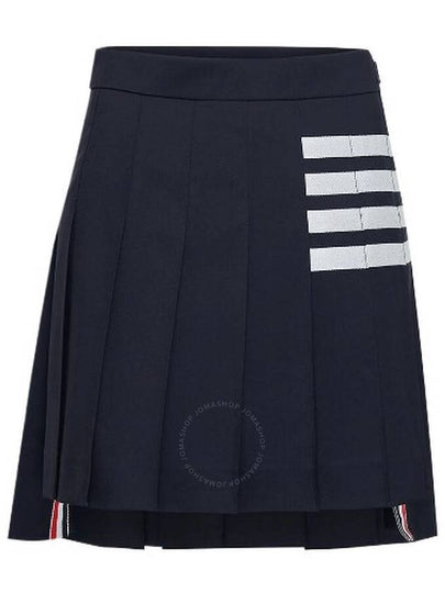 4 Bar Plain Weave Mini Pleated Skirt Navy - THOM BROWNE - BALAAN 2