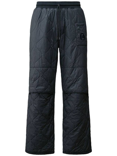 Diagonal Raised Fleece Mixed Quilted Track Pants Black - CP COMPANY - BALAAN 2