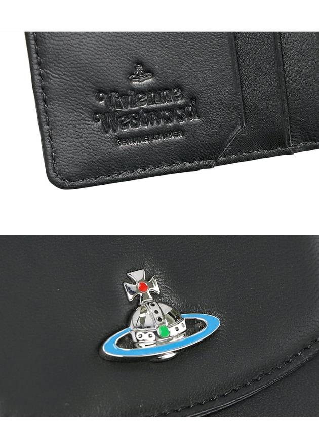 ORB Logo Half Wallet Black - VIVIENNE WESTWOOD - BALAAN.