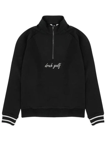 Drew Half Zip Up High Neck Sweatshirt DM41LT31BLACK - DRUH GOLF - BALAAN 1