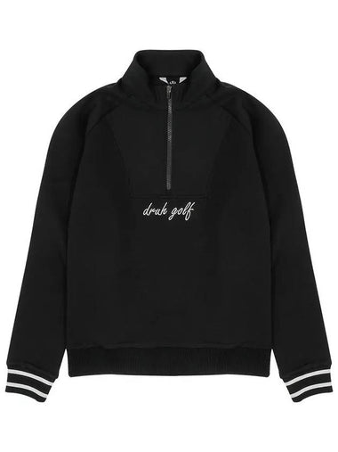 Drew Half Zip Up High Neck Sweatshirt DM41LT31BLACK - DRUH GOLF - BALAAN 1