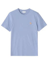 Chillax Fox Patch Regular Short Sleeve T-Shirt Blue - MAISON KITSUNE - BALAAN 3