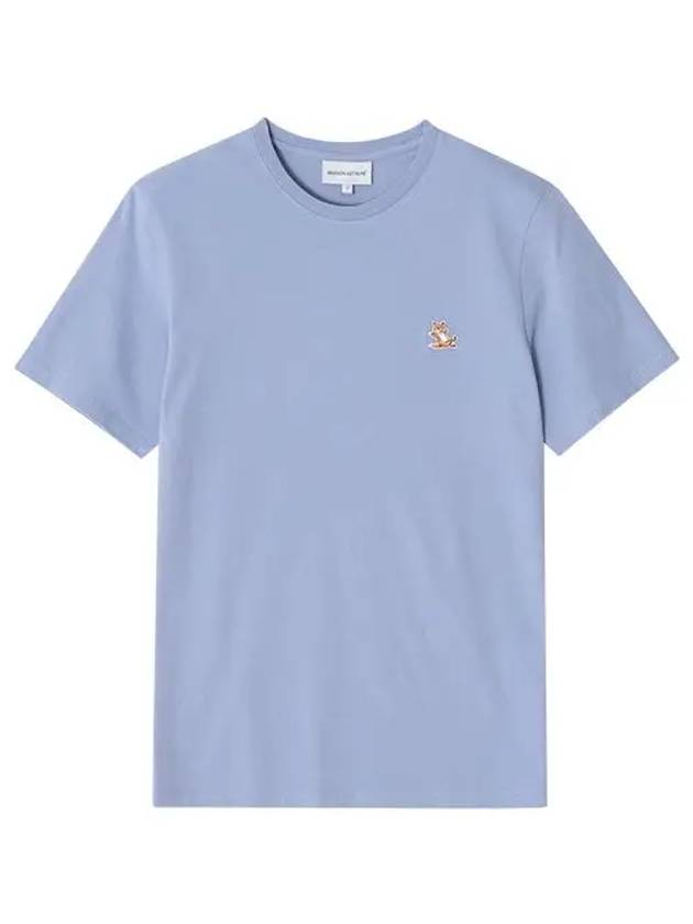 Chillax Fox Patch Regular Short Sleeve T-Shirt Blue - MAISON KITSUNE - BALAAN 5