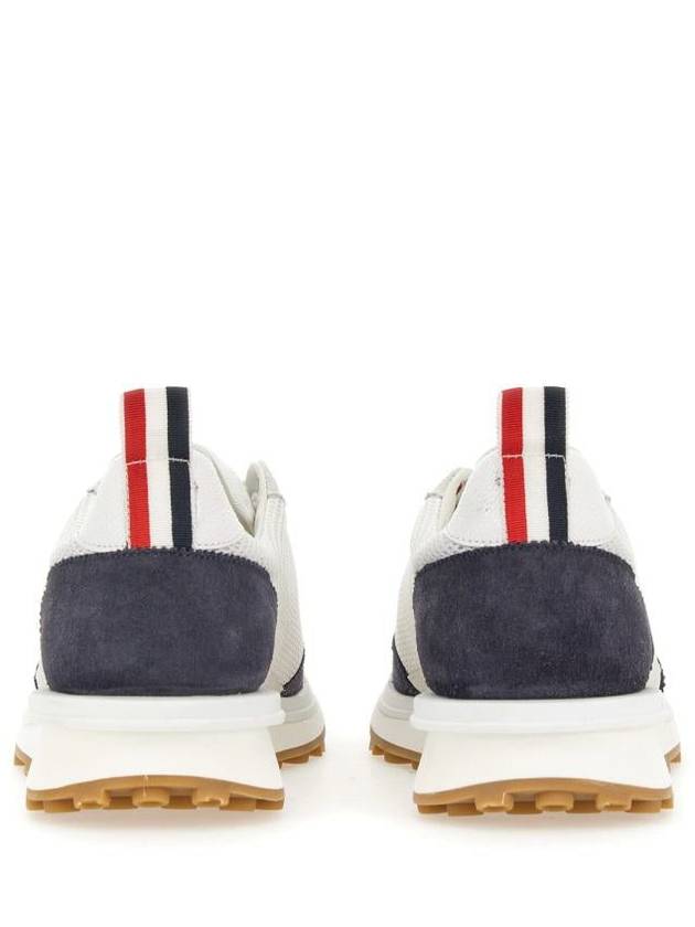 Fine Kid Suede Tech Runner Sneaker Navy - THOM BROWNE - BALAAN 8