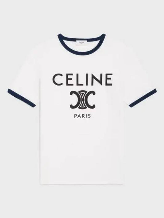 Paris T-Shirt in Cotton Jersey Black White - CELINE - BALAAN 2