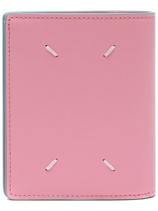 Men's Stitched Two-Tone Leather Half Wallet Pink - MAISON MARGIELA - BALAAN 1