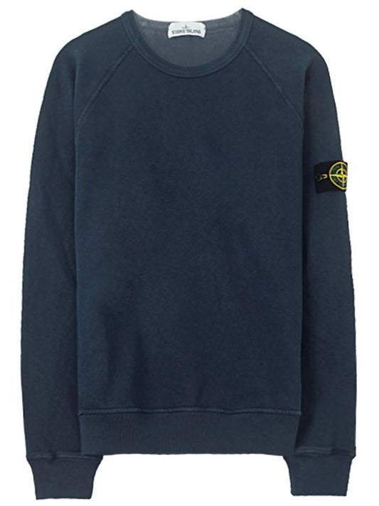 Logo Wappen Washed Raglan Sweatshirt Marine Blue - STONE ISLAND - BALAAN 2