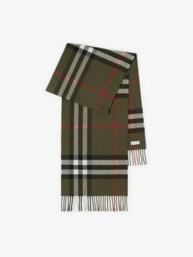 Check Cashmere Scarf Green - BURBERRY - BALAAN 2