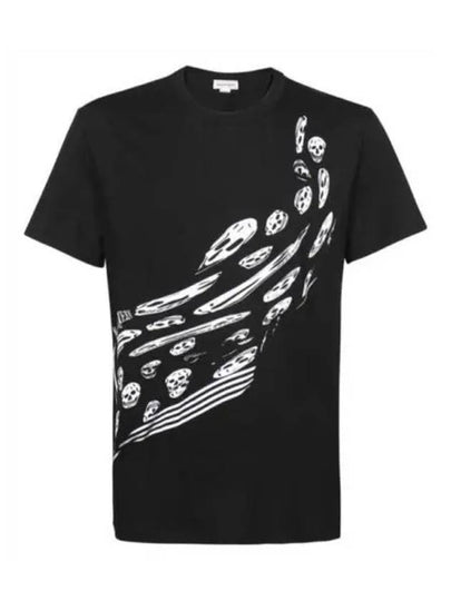 Wave Skull Print Short Sleeve T-Shirt Black - ALEXANDER MCQUEEN - BALAAN 2