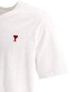 Small Heart Logo Boxy Fit Short Sleeve T-Shirt White - AMI - BALAAN 4