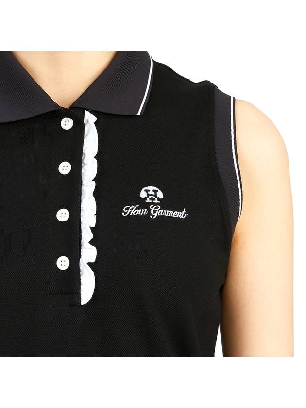 Golf Wear Sleeveless T-Shirt HHW 2A AP53 BLACK - HORN GARMENT - BALAAN 8