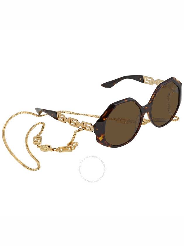 Versace Dark Brown Geometric Ladies Sunglasses VE4395 534673 59 - VERSACE - BALAAN 3