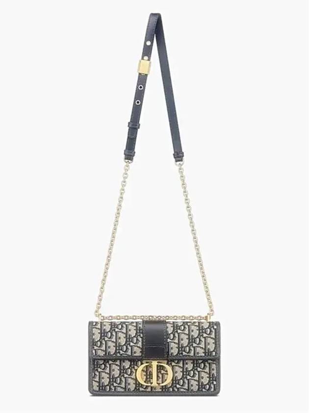 30 Montaigne East West Oblique Jacquard Chain Shoulder Bag Blue - DIOR - BALAAN 6