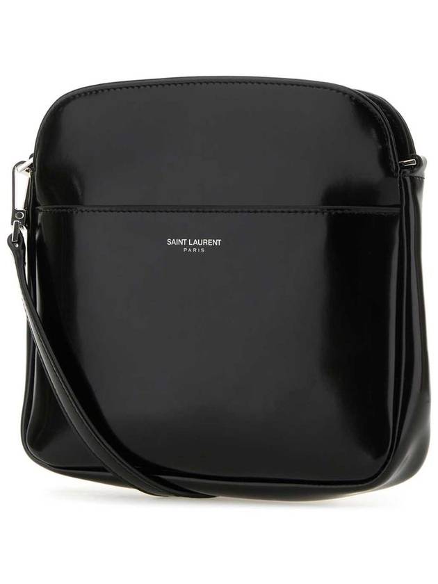 Brushed Calfskin Mini Cross Bag Black - SAINT LAURENT - BALAAN 3