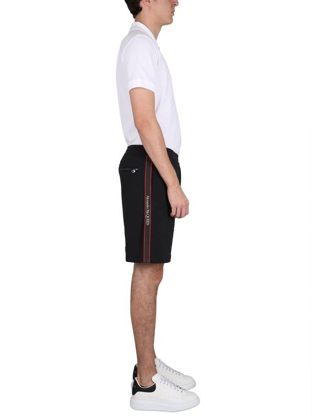 side logo band shorts black - ALEXANDER MCQUEEN - BALAAN 3